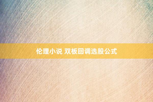 伦理小说 双板回调选股公式