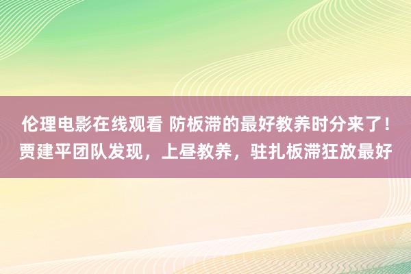 伦理电影在线观看 防板滞的最好教养时分来了！贾建平团队发现，上昼教养，驻扎板滞狂放最好